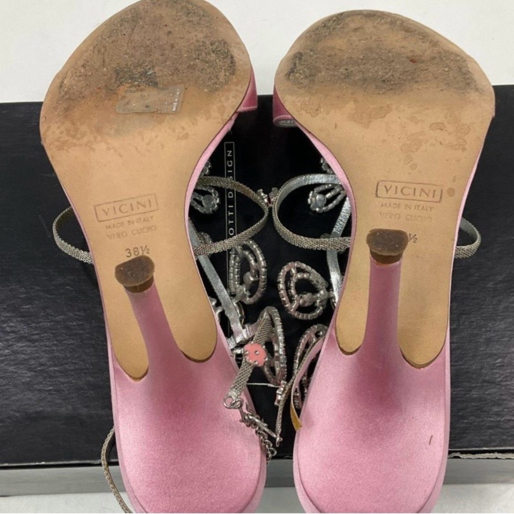 Zanotti Pink Butterfly Strap High Heel Sandals - Picture 4 of 4